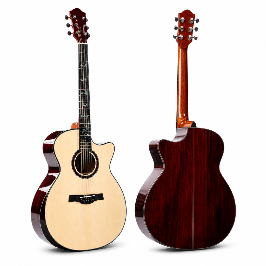 Geake S-600AC 40-Inch Acoustic Guitar | Solid Spruce Top & Rosewood Body