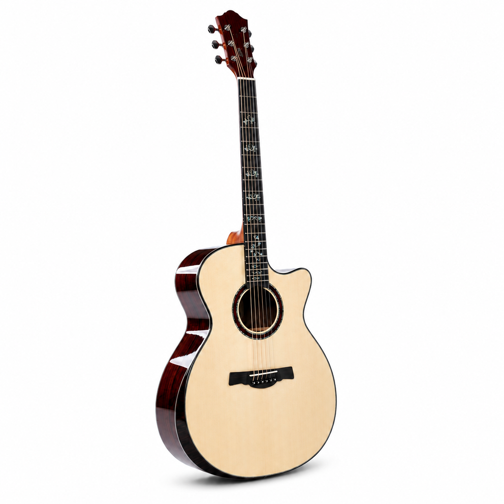 Geake S-600AC 40-Inch Acoustic Guitar | Solid Spruce Top & Rosewood Body