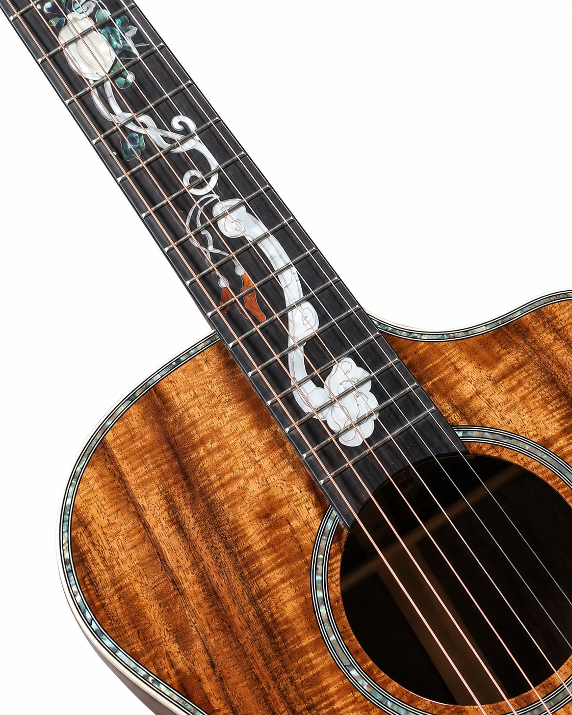 Ready Ship G-1608 High Quality 40-Inch Acoustic Guitar All Solid Koa Wood Cutaway Style Mahogany/Maple/Rosewood Sapele Matt