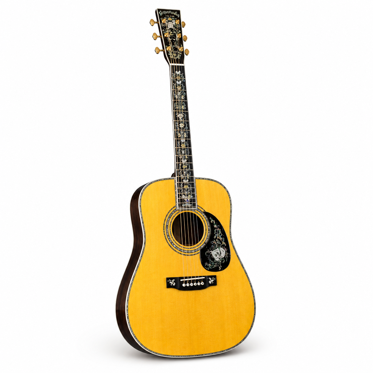High Quality  41 Inch All Solid Acoustic Guitar with Abalone Decoration on the Back