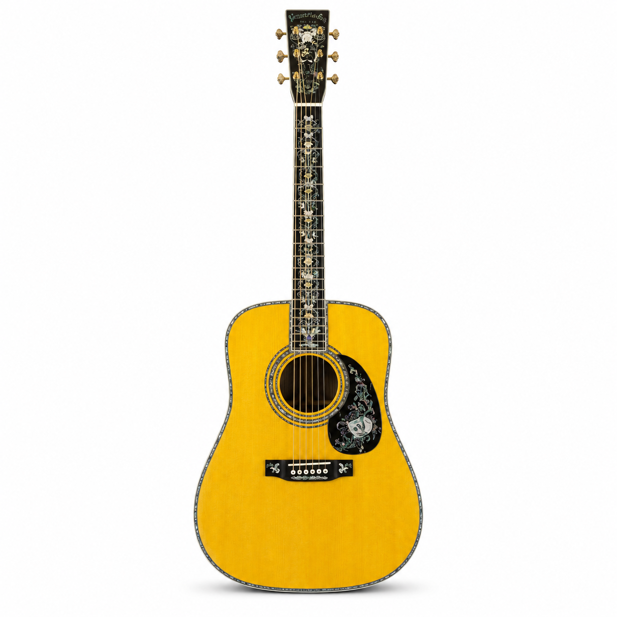 High Quality  41 Inch All Solid Acoustic Guitar with Abalone Decoration on the Back