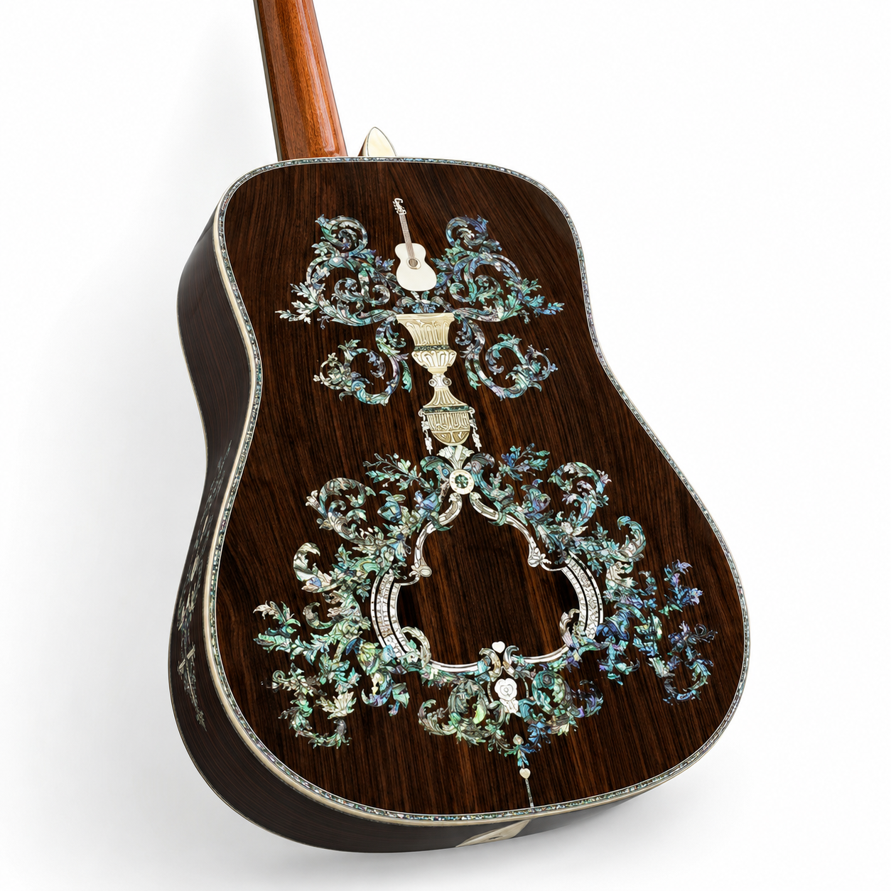 High Quality  41 Inch All Solid Acoustic Guitar with Abalone Decoration on the Back