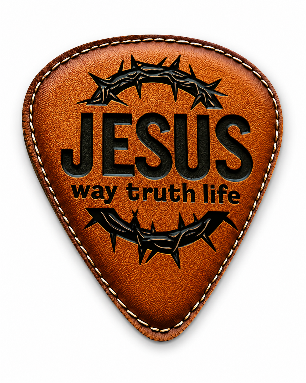 Jesus Leather Guitar Picks Set with Black Pouch