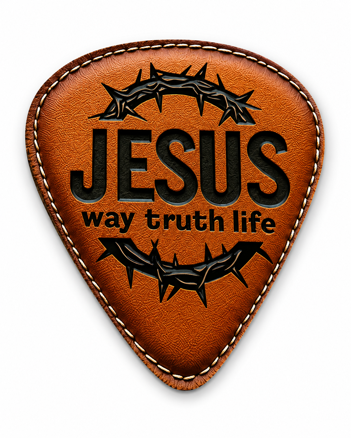 Jesus Leather Guitar Picks Set with Black Pouch
