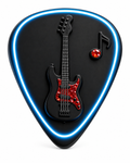 3D Electric Guitar Picks Set with Neon Blue Edge Design