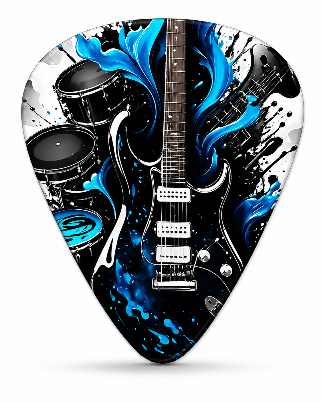 12pcs Black Guitar Picks Set in 3 Sizes