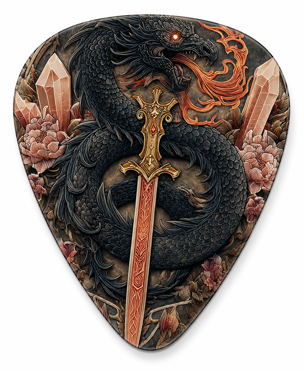 Black Dragon Sword Guitar Picks