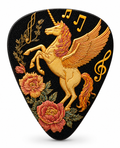 Golden Winged Unicorn Guitar Pick