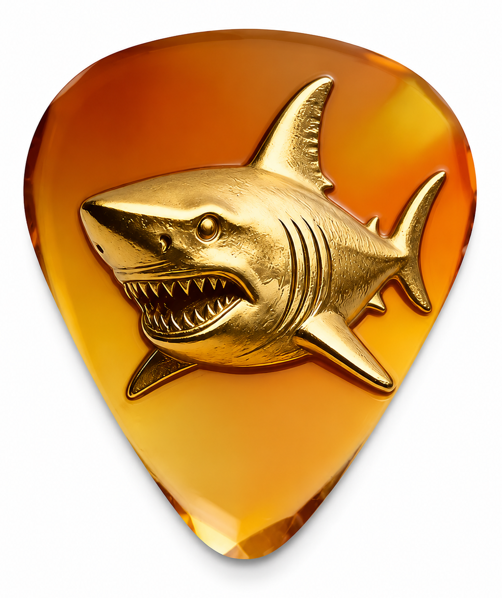 Golden Shark Guitar Pick