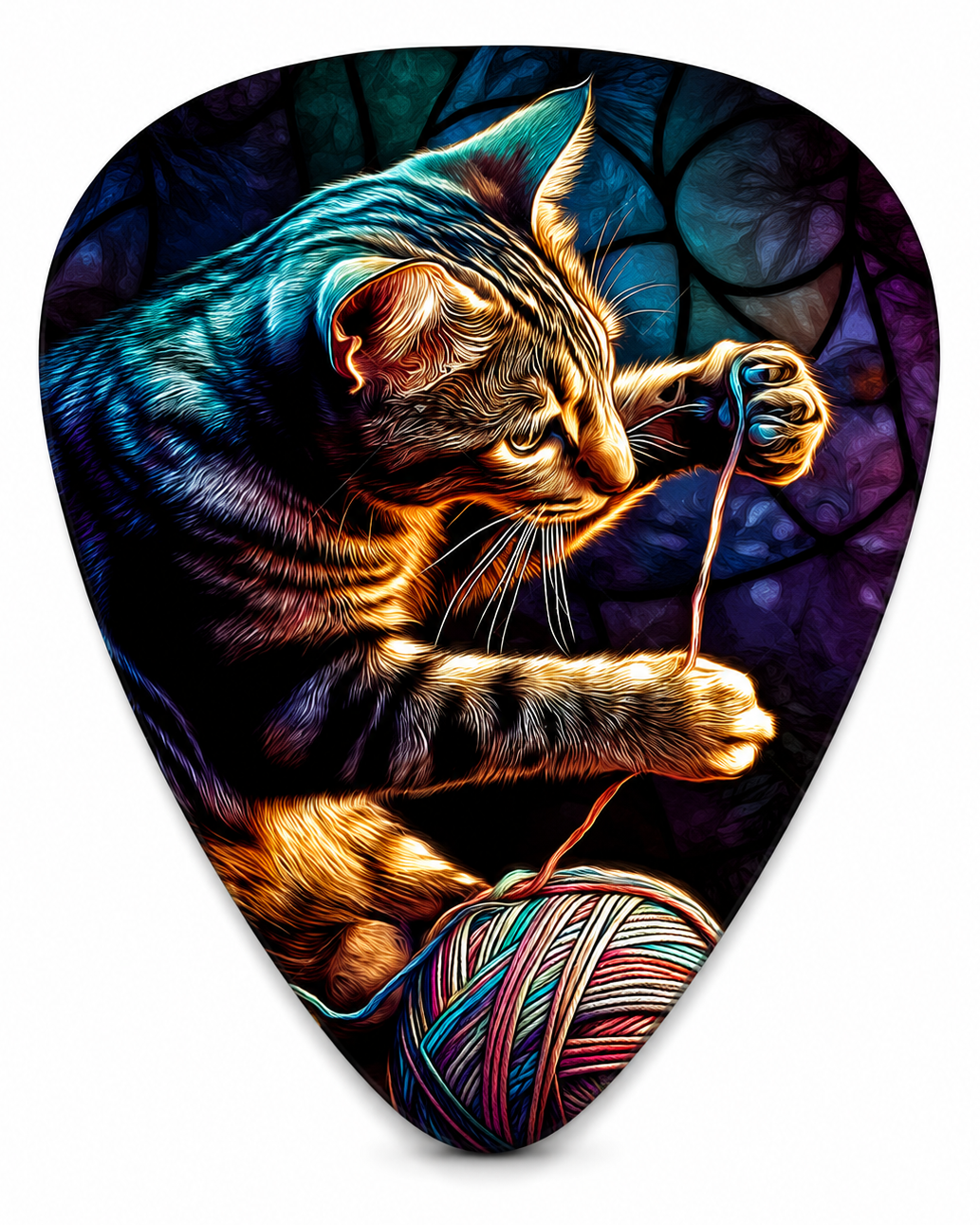 Neon Cat Guitar Pick