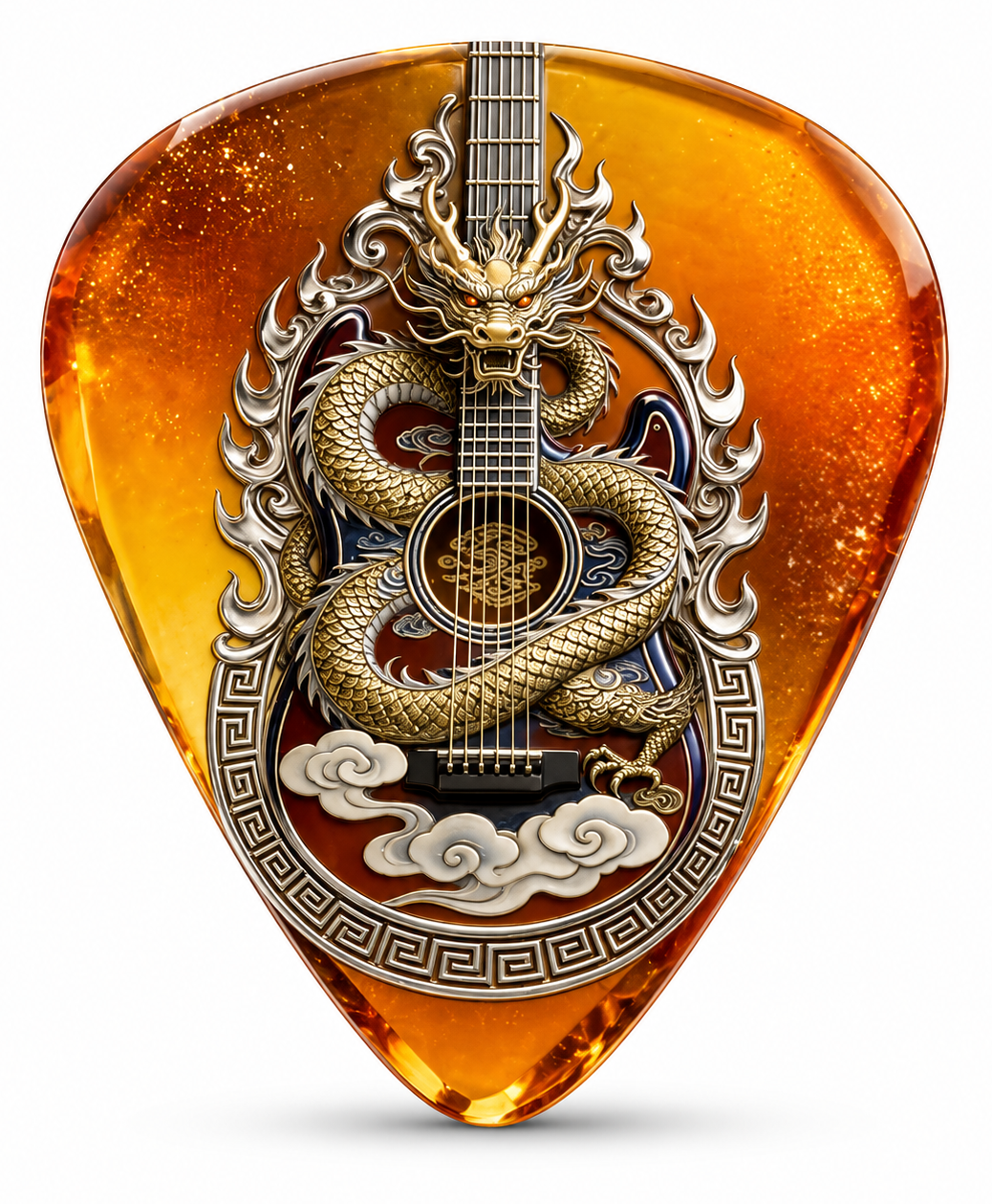 Golden Dragon Guitar Pick