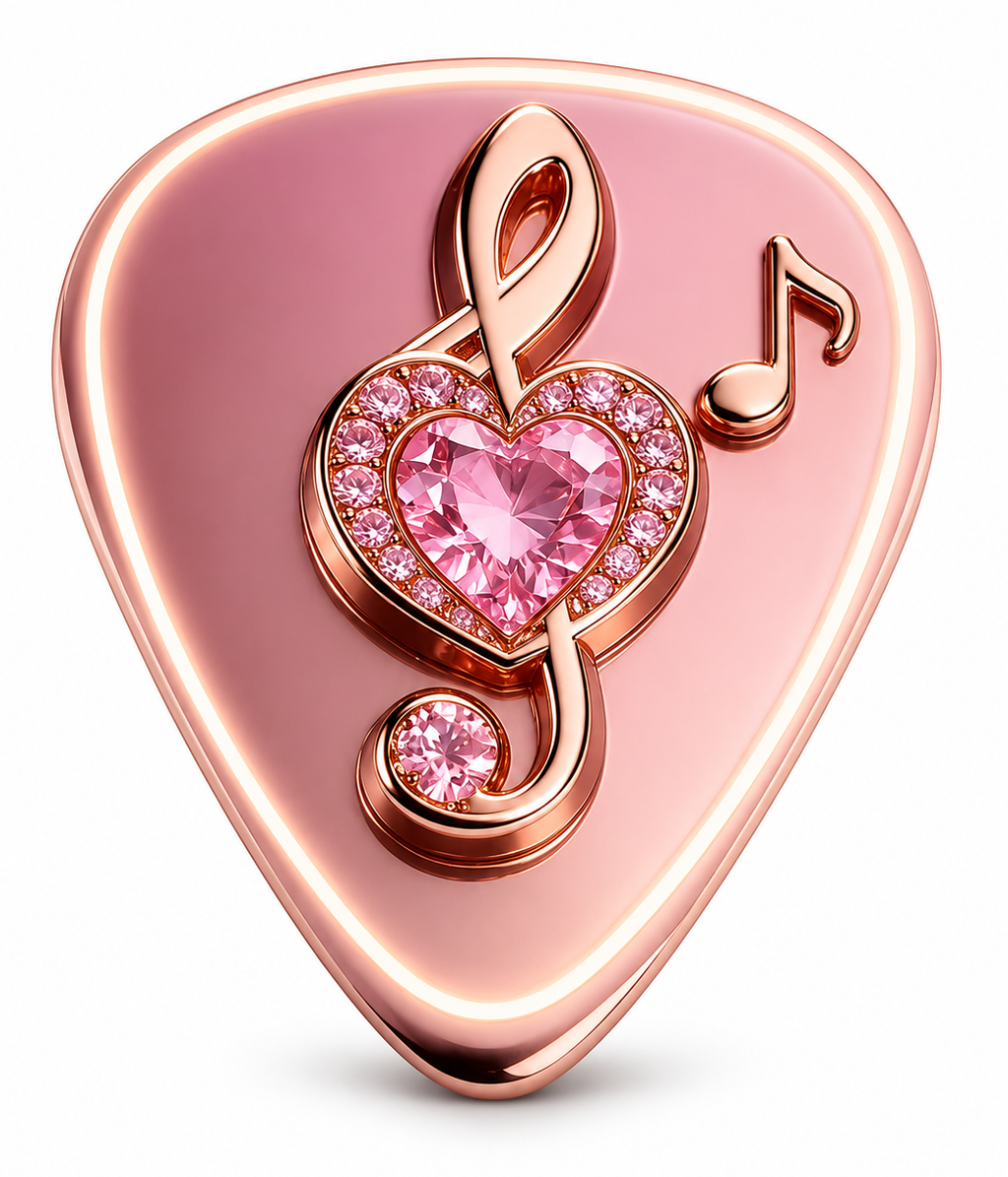 Rose Gold Heart Guitar Pick