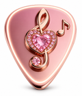 Rose Gold Heart Guitar Pick
