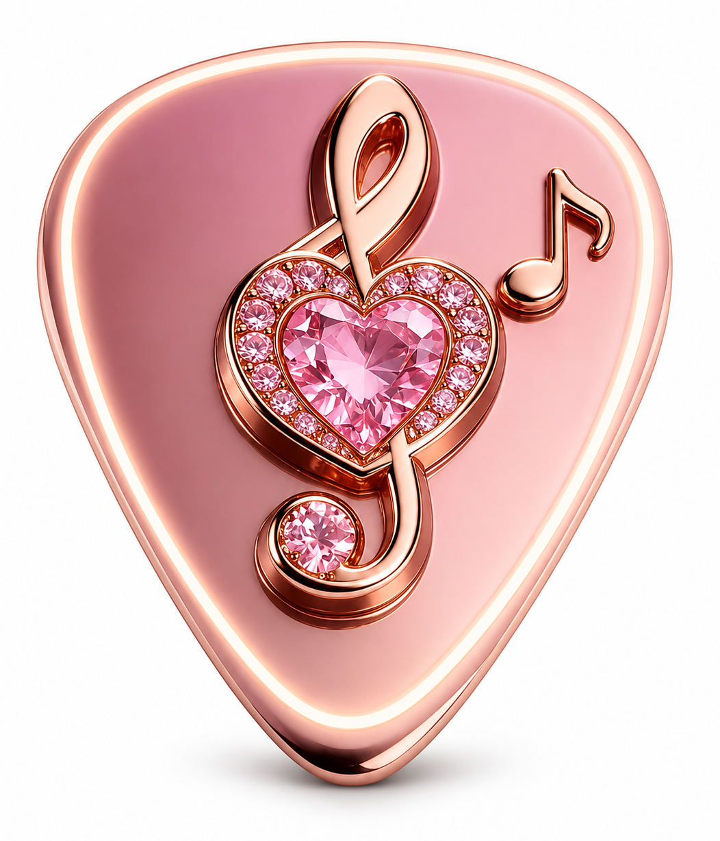 Rose Gold Heart Guitar Pick