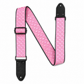 Pink Heart Guitar Strap with Black Leather Ends