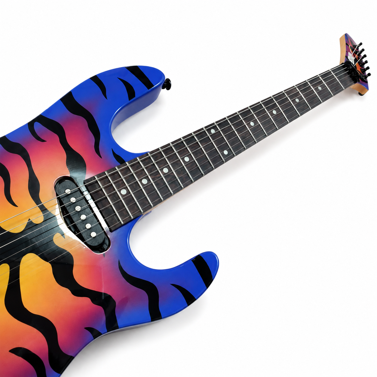 6-String Electric Guitar – Rosewood Fingerboard, Peach Blossom Wood Body, Vibrato Bridge, Black Hardware