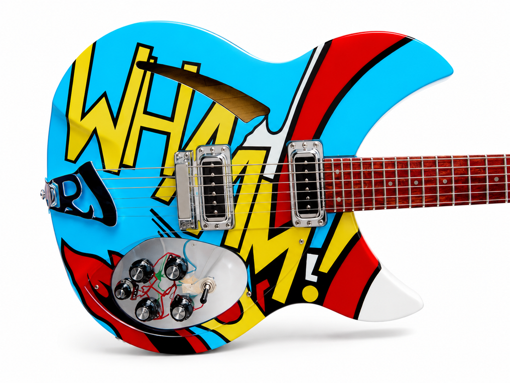 Custom Electric Guitar – 6 Strings, Hand-Painted Pop Art Design, One-of-a-Kind Finish