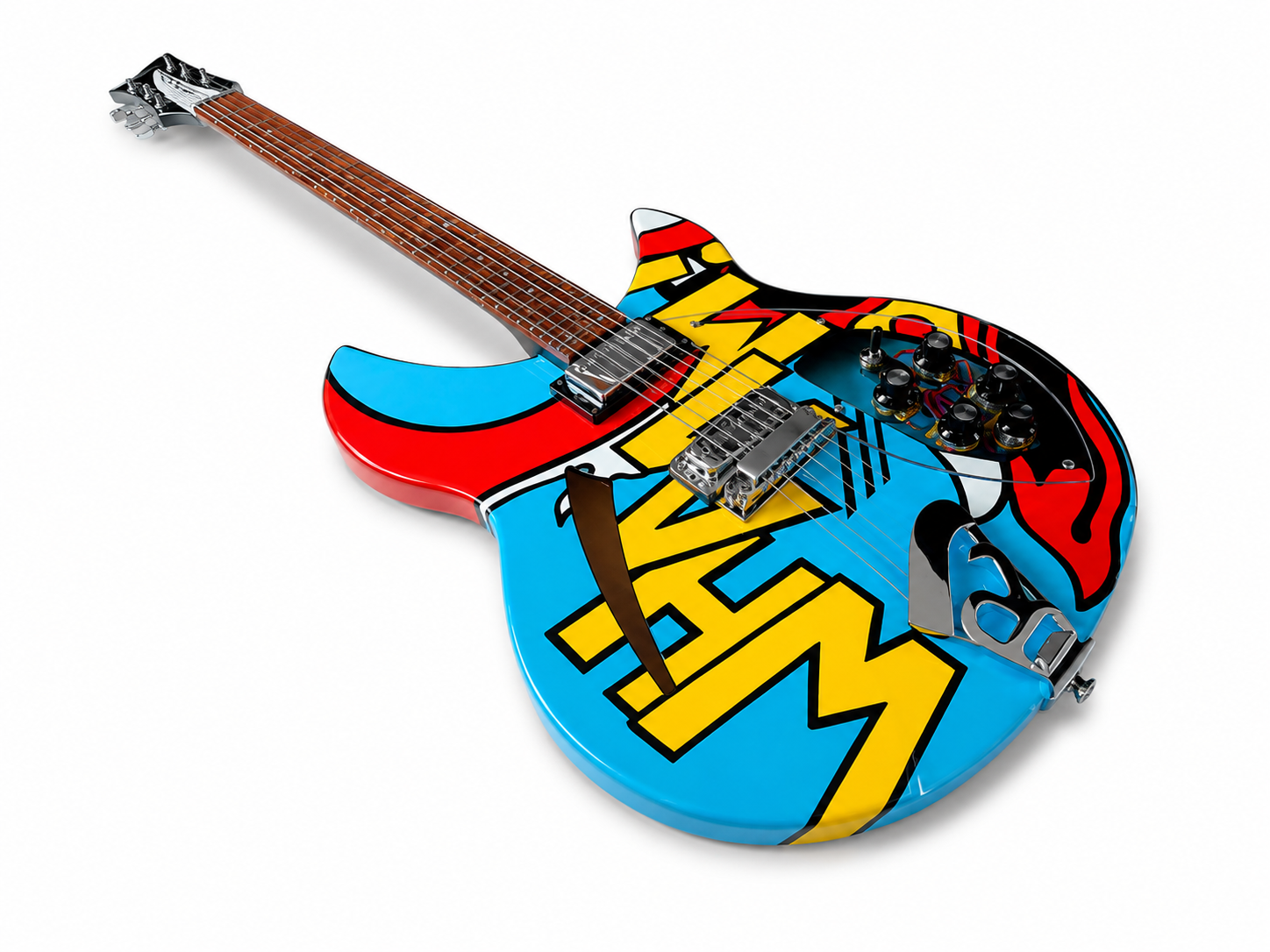 Custom Electric Guitar – 6 Strings, Hand-Painted Pop Art Design, One-of-a-Kind Finish