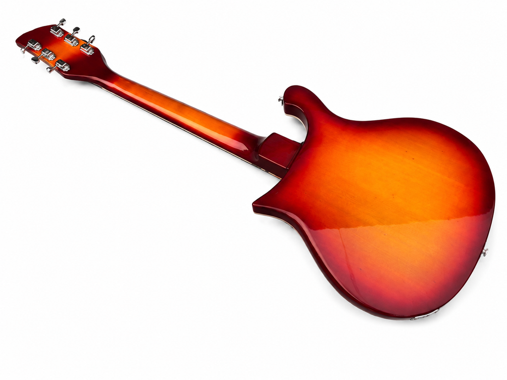 High Quality 6-String Electric Guitar – Cherry Burst Finish, Gold Pickguard, 2-Piece Pickup Configuration