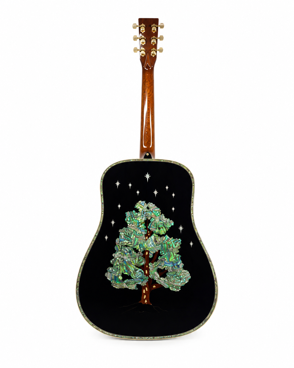 All Solid Wood Acoustic Guitar – Tree of Life Inlay | Two-Tone Marquetry | Glossy 300 Series | Luthier Grade |