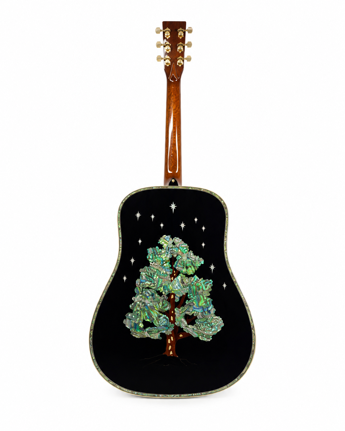 All Solid Wood Acoustic Guitar – Tree of Life Inlay | Two-Tone Marquetry | Glossy 300 Series | Luthier Grade |
