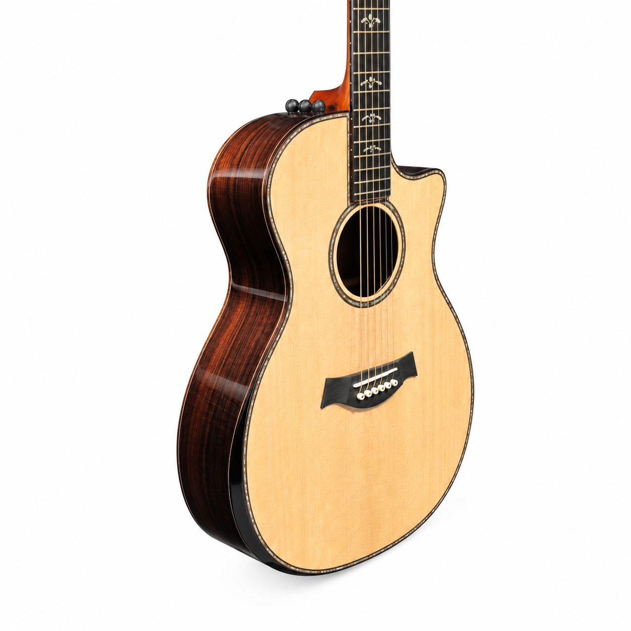914 Series Solid Top Acoustic Guitar, 6-String Rosewood Neck Picea Asperata Body for Country Music