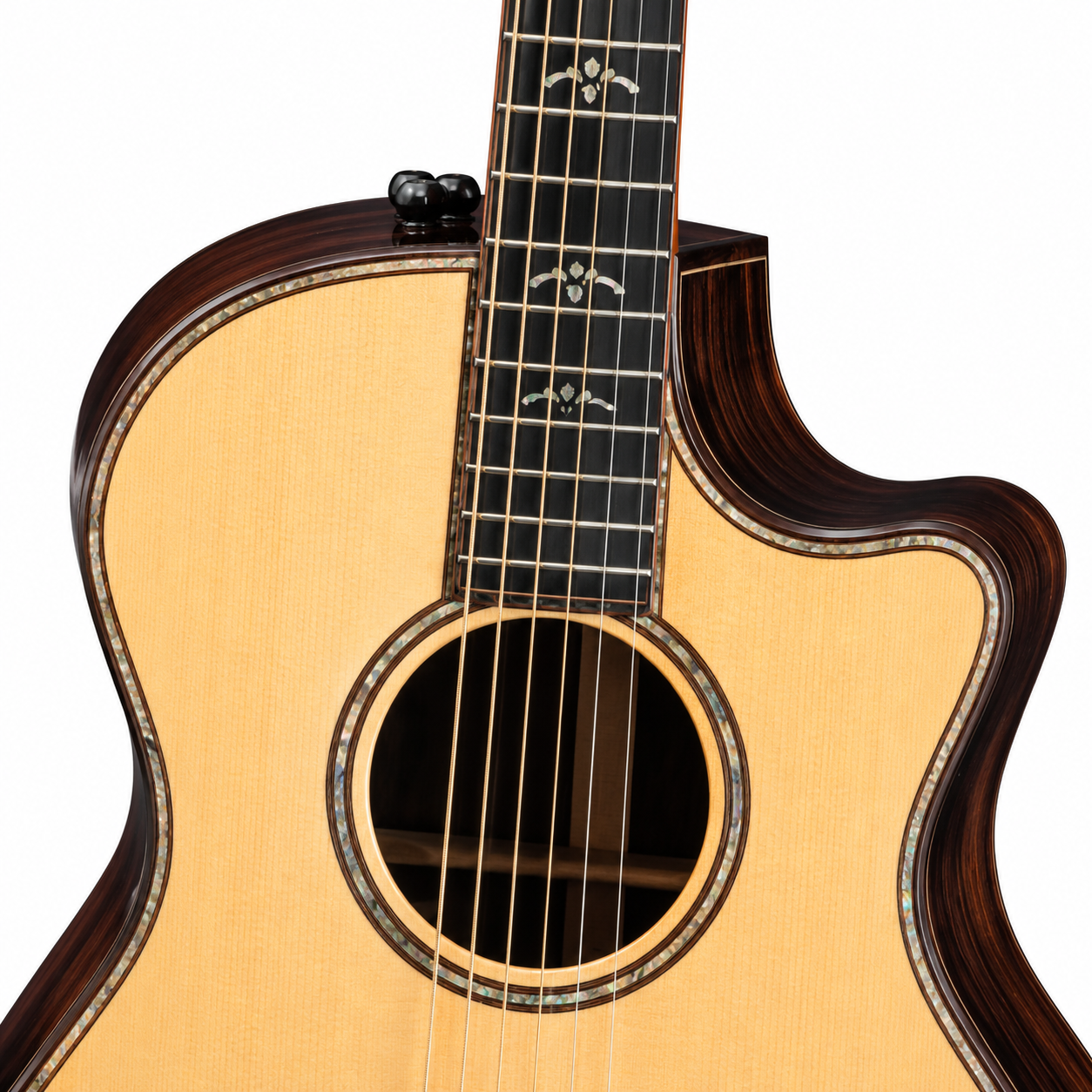 914 Series Solid Top Acoustic Guitar, 6-String Rosewood Neck Picea Asperata Body for Country Music