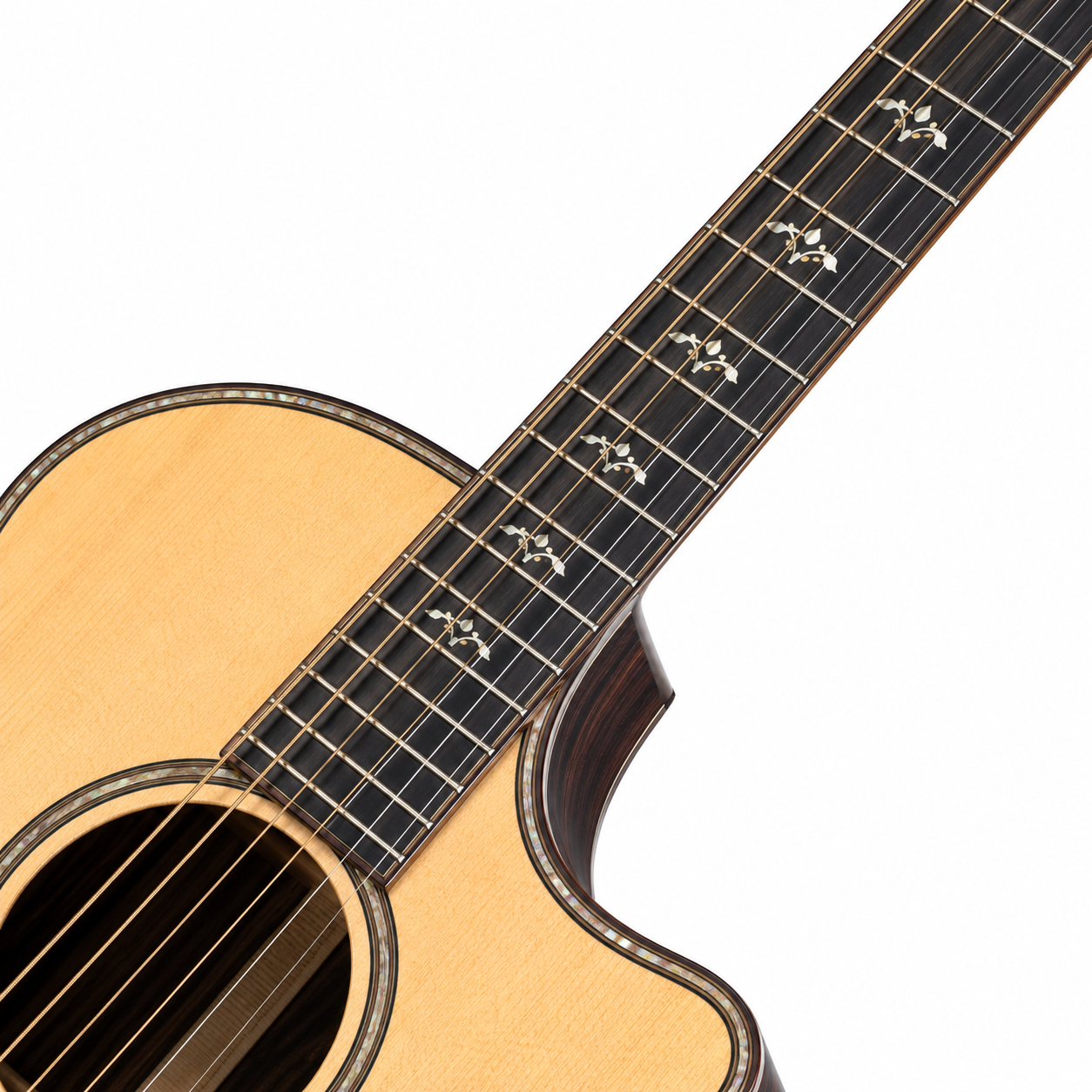 914 Series Solid Top Acoustic Guitar, 6-String Rosewood Neck Picea Asperata Body for Country Music
