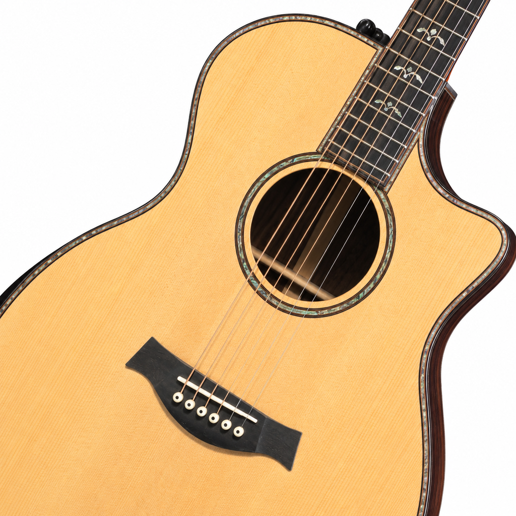 914 Series Solid Top Acoustic Guitar, 6-String Rosewood Neck Picea Asperata Body for Country Music