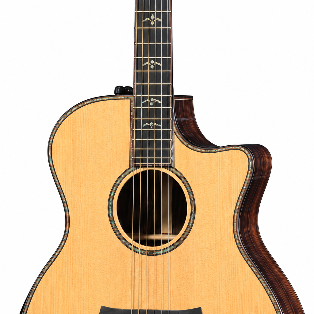 914 Series Solid Top Acoustic Guitar, 6-String Rosewood Neck Picea Asperata Body for Country Music