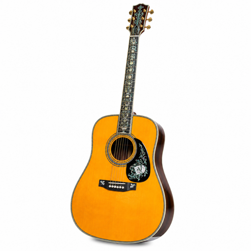 41 Inch All Solid Wood Acoustic Guitar 100 Type Abalone Inlays Solid Spruce Top Body Bone Nut Gold Tuners Free Shipping