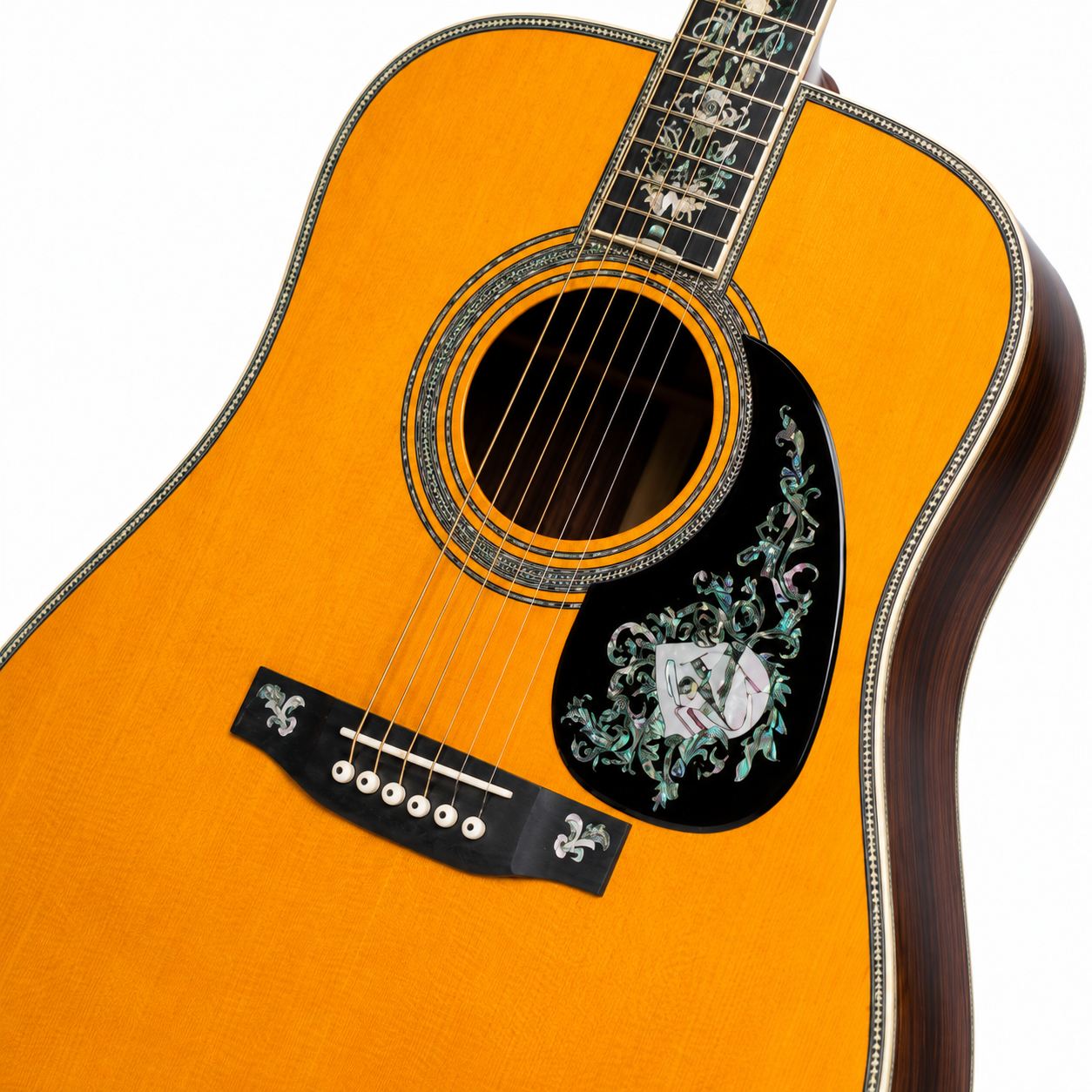 41 Inch All Solid Wood Acoustic Guitar 100 Type Abalone Inlays Solid Spruce Top Body Bone Nut Gold Tuners Free Shipping