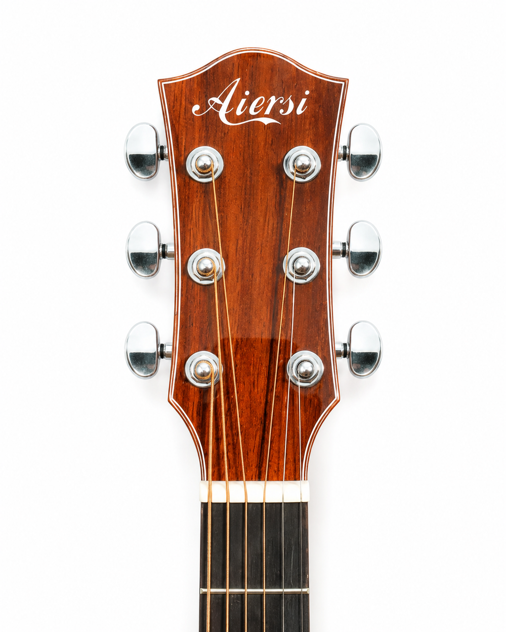 Aiersi Solid Koa Cutaway Acoustic Guitar, Handmade Folk Guitar with Sound Port and Armrest