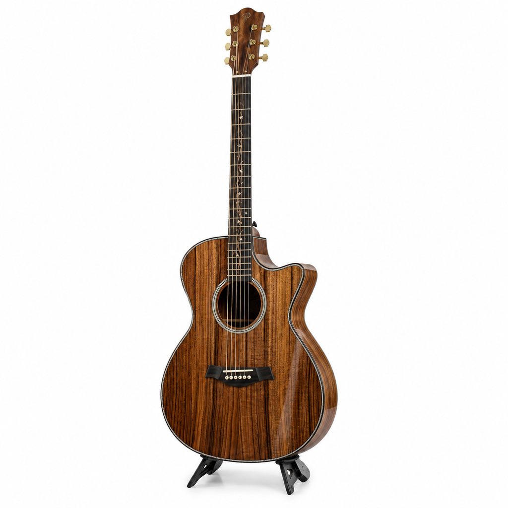 41-Inch Acoustic Guitar – Solid Top, 24 Frets, Deep Brown Natural Wood Finish, Rich & Mellow Tone – Special Edition for Beginners & Beyond