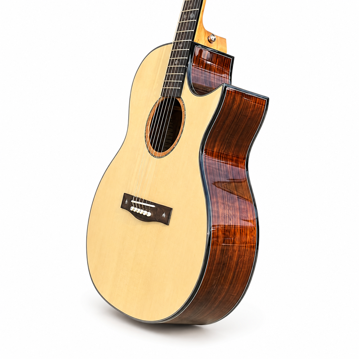 Aiersi High Quality Acoustic Guitar Solid Spruce Top And Rosewood OEM ODM Cutaway Folk Music Instrument Made China Factory