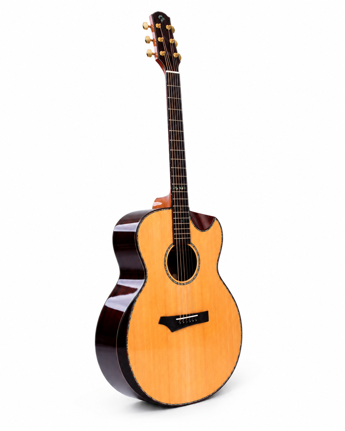 Professional S-600C Solid Cedar Rosewood Acoustic Guitar Handmade Product