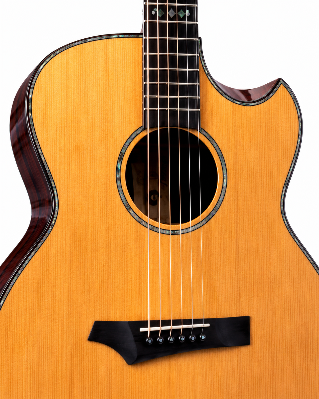 Professional S-600C Solid Cedar Rosewood Acoustic Guitar Handmade Product