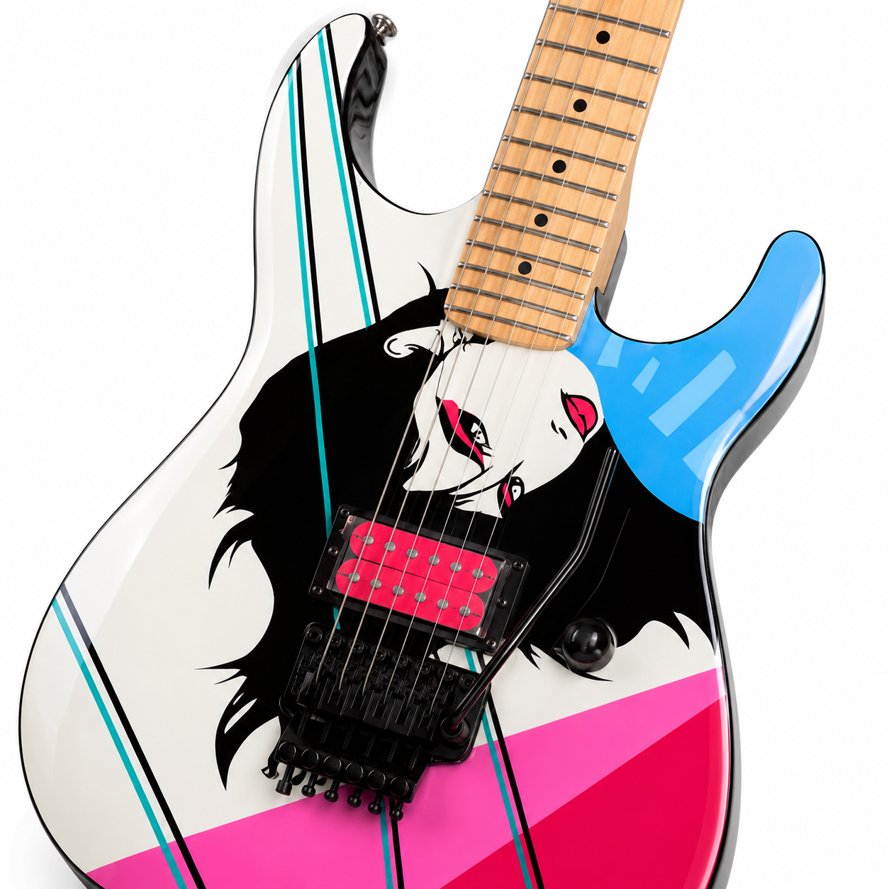 Premium Custom Art 22-Fret Electric Guitar with Whammy Bar Support, Smooth String Bending & Fast-Play Neck