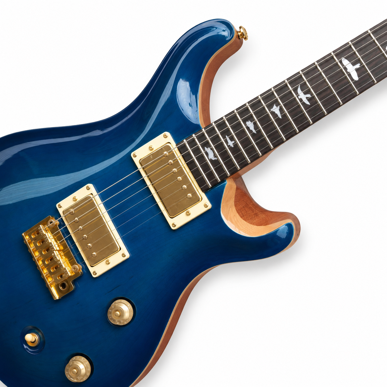 Blue electric guitar, rosewood fingerboard, excellent quality, fast delivery