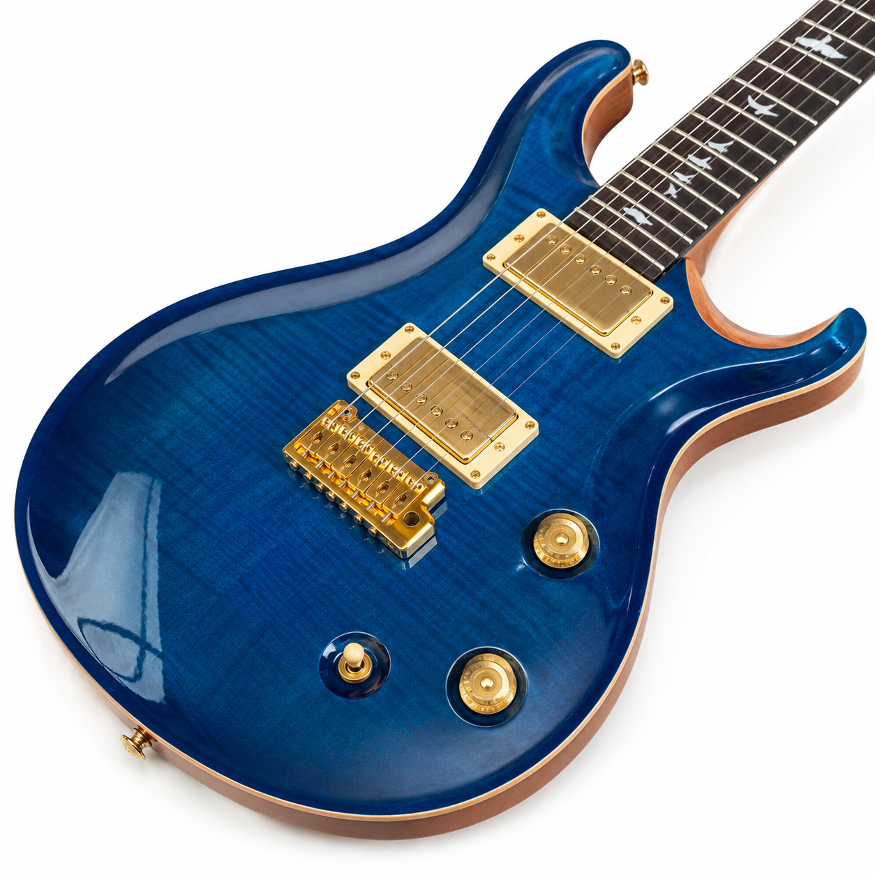 Blue electric guitar, rosewood fingerboard, excellent quality, fast delivery