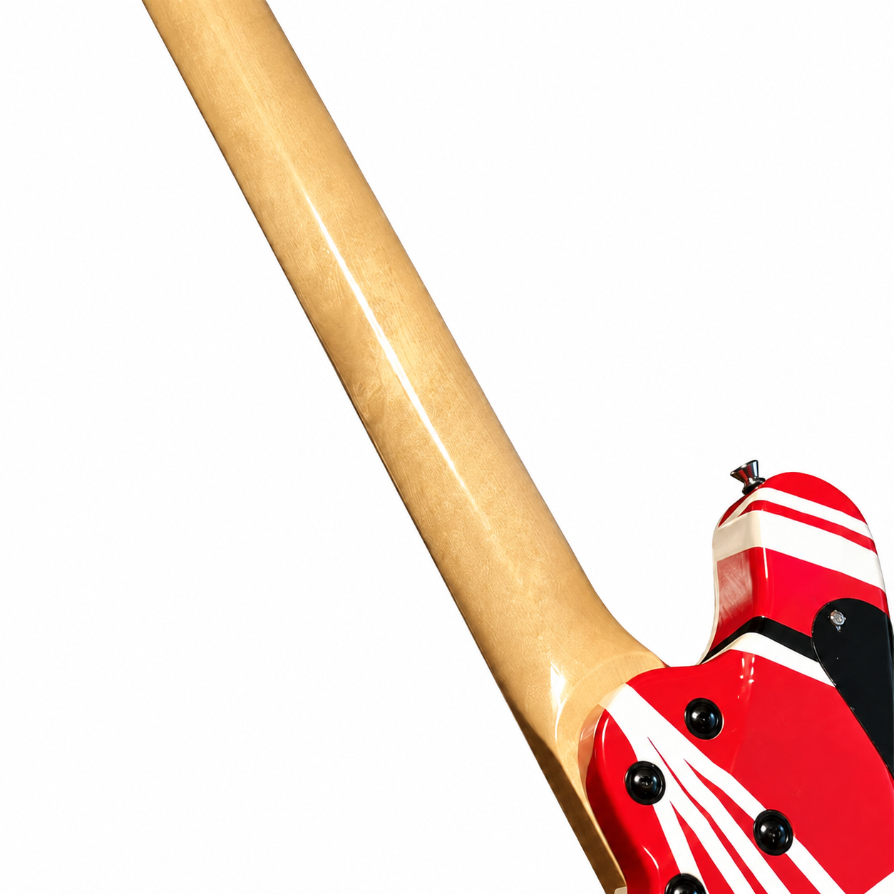 Striped 6-String Electric Guitar in Red, Black & White