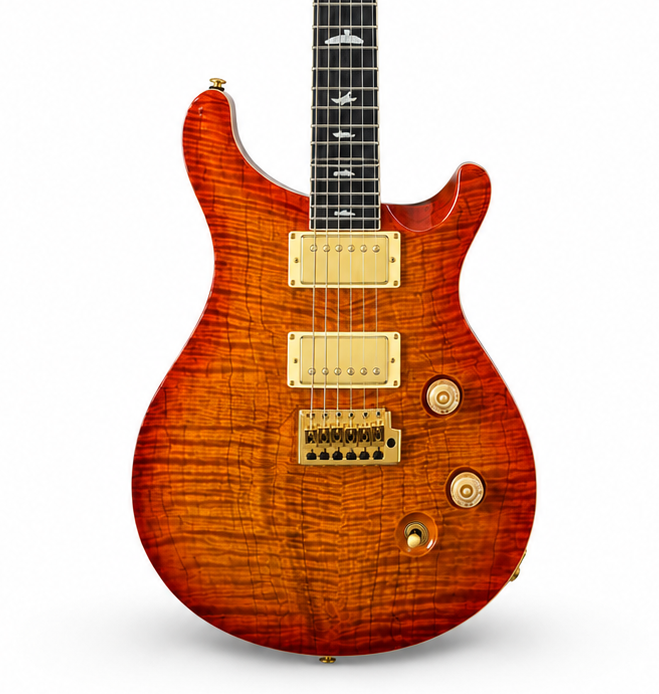 Premium 6-String Electric Guitar with Flame Maple Finish & Gold Hardware