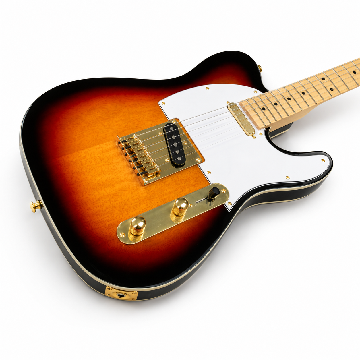 Three-Color Gradient 6-String Electric Guitar | Maple Fingerboard & Gold Hardware