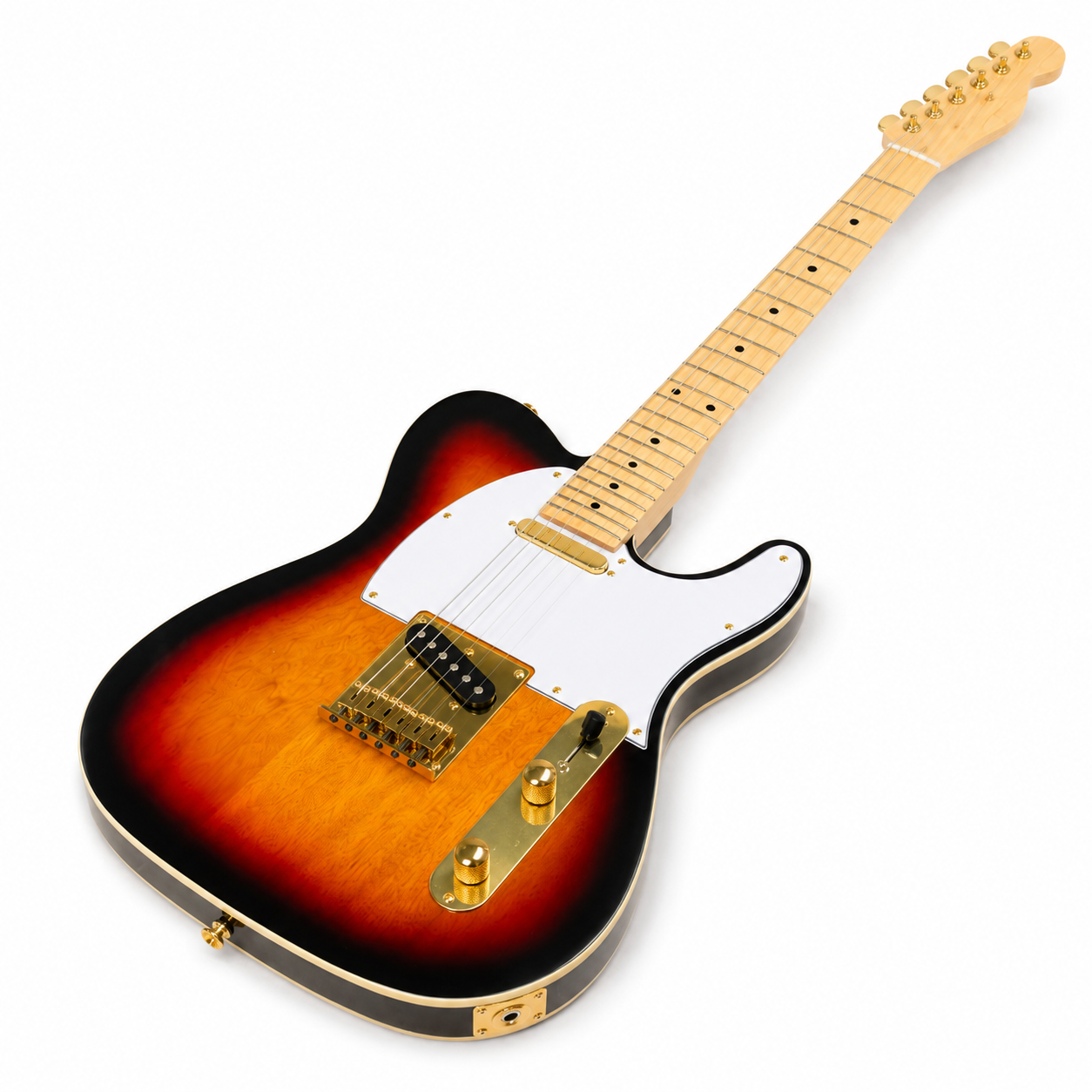 Three-Color Gradient 6-String Electric Guitar | Maple Fingerboard & Gold Hardware