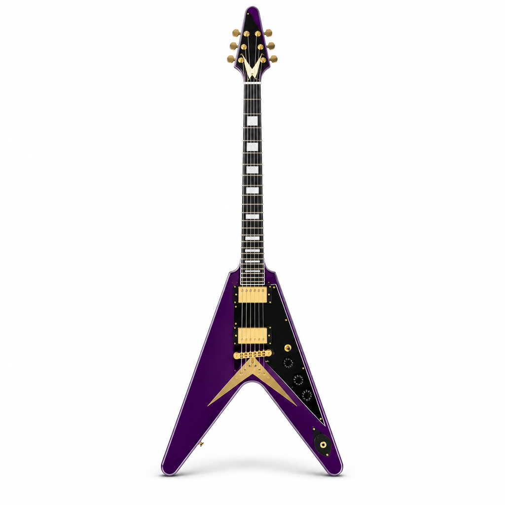 Purple Fork-Shaped Electric Guitar | Irregular Body Design with Premium Sound