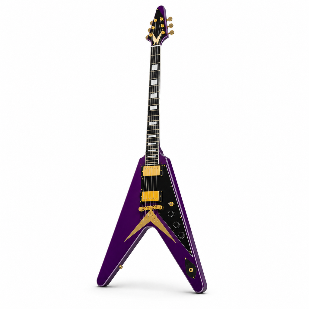 Purple Fork-Shaped Electric Guitar | Irregular Body Design with Premium Sound
