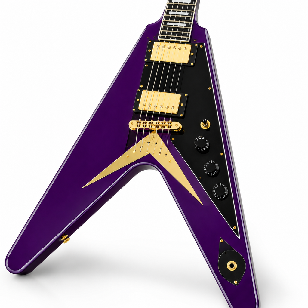 Purple Fork-Shaped Electric Guitar | Irregular Body Design with Premium Sound