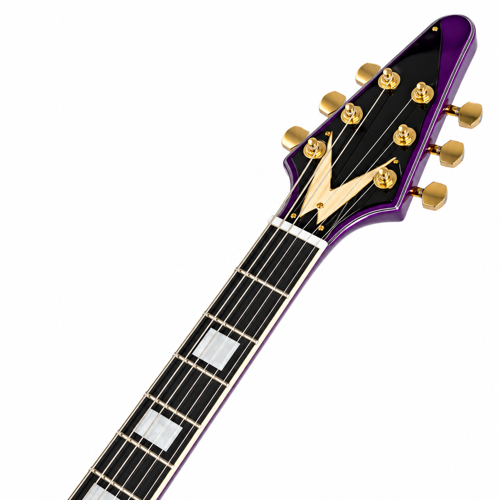 Purple Fork-Shaped Electric Guitar | Irregular Body Design with Premium Sound