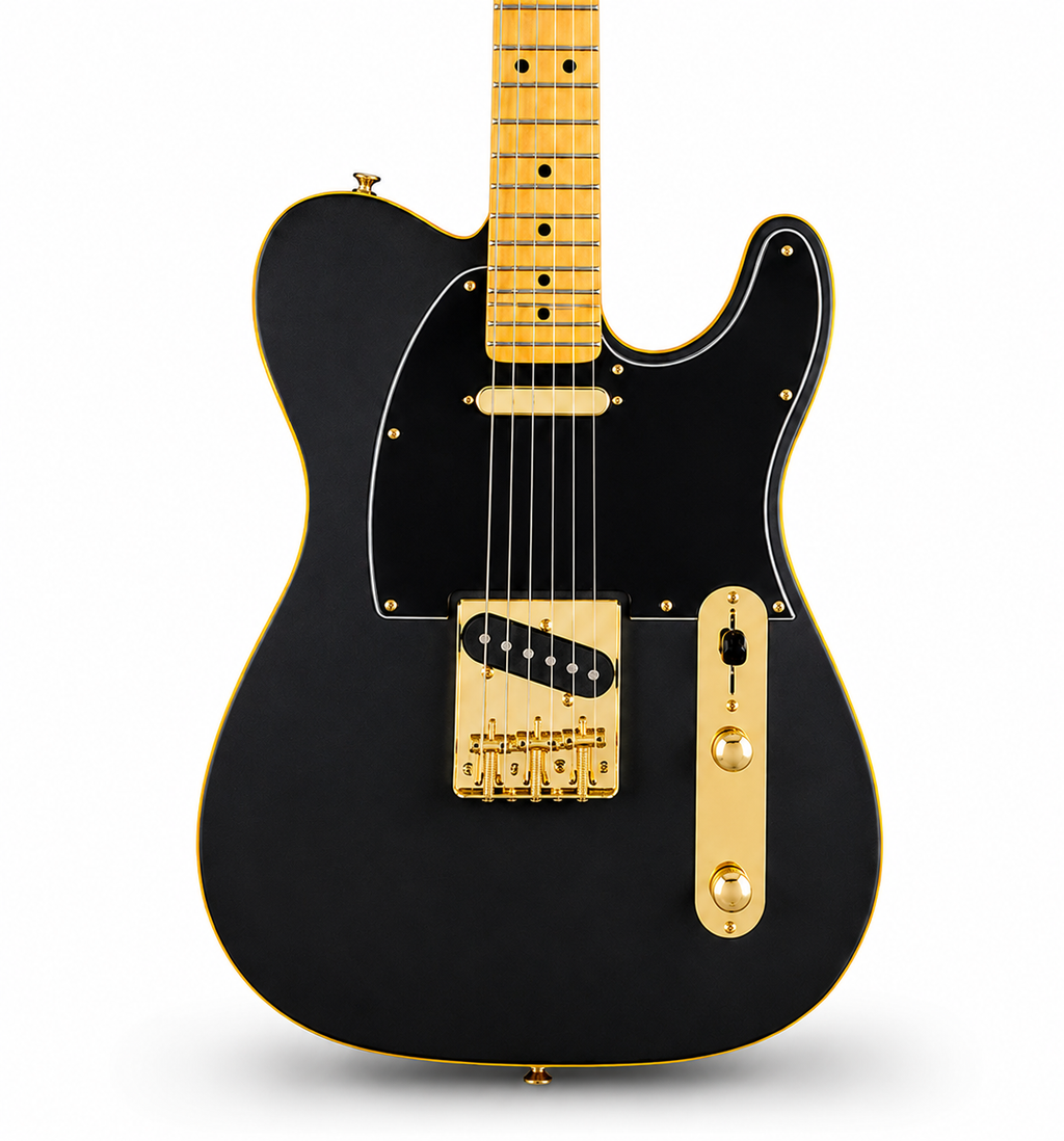 Black TL-Style Electric Guitar – 39-Inch Gloss Finish