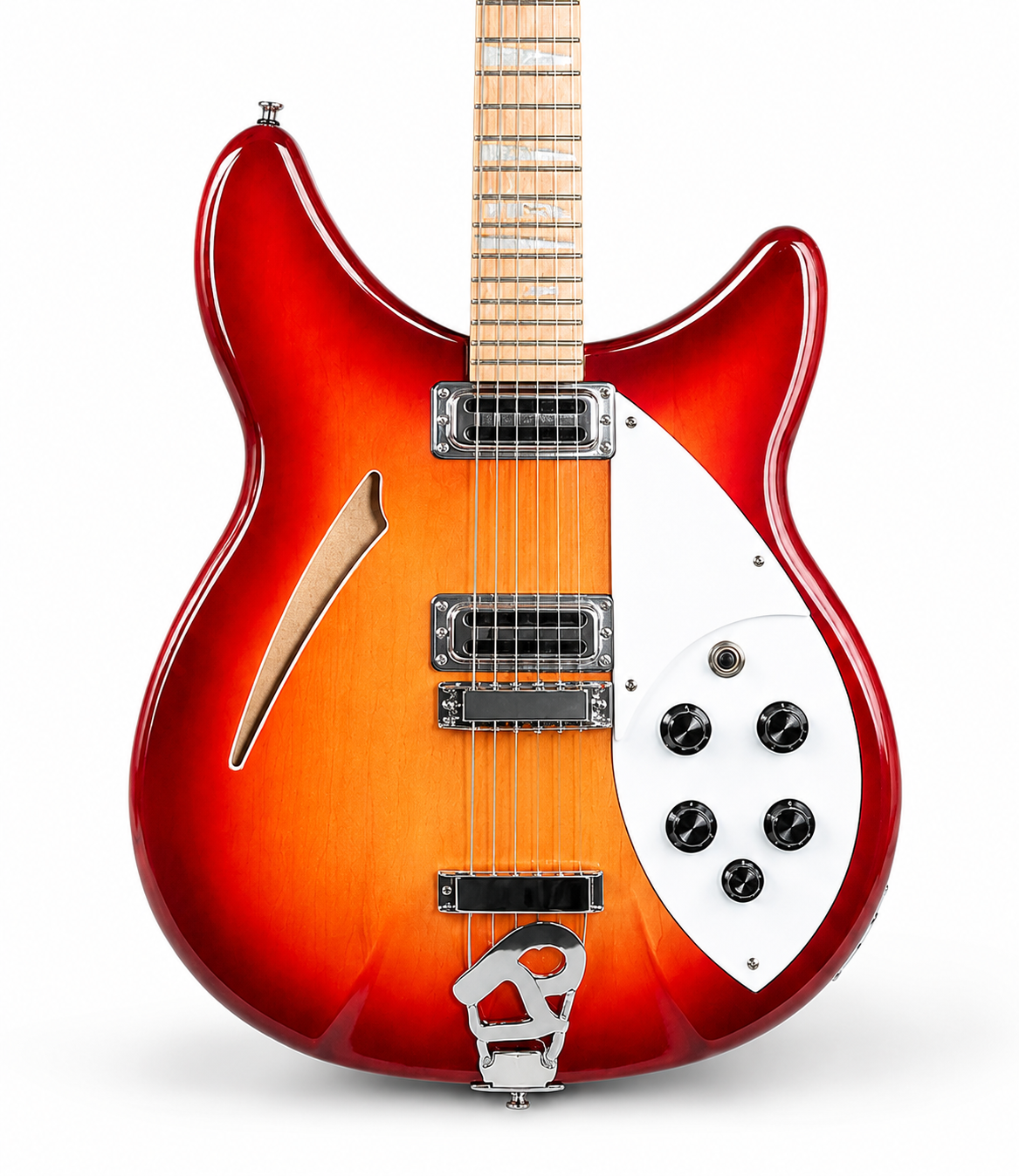 Semi-Hollow CS Electric Guitar with Hard Case – Maple Fretboard